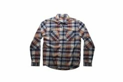 Everyday LS Flannel Orange Blue Tan