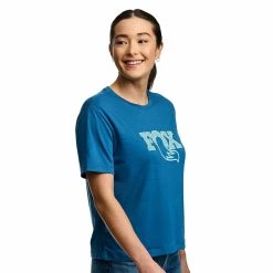 Textured Women's SS Boxy Tee Blue -Vaude Shop FXCB156071 Textured Womens SS Boxy Tee Blue XS 2 1280x1280