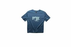 Textured Women's SS Boxy Tee Blue